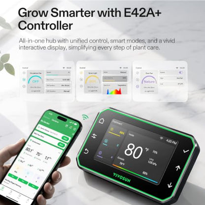 VIVOSUN 4x4 Grow Tent Kit 500W LumaLight Bar E42A+ Smart Control System - size: 4x4