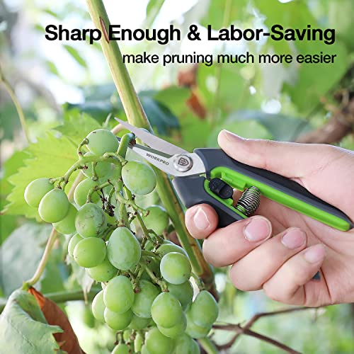 WORKPRO 6.25" Garden Pruning Shears with Stainless Steel Straight Blade