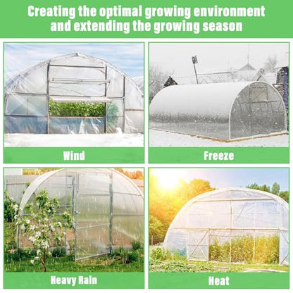 Legigo 10 X 30 Ft Clear Greenhouse Plastic, Plant Covers Freeze Protection - size: 10 x 30 Ft