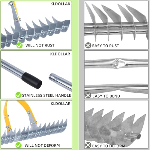 Thatch Rake, Dethatcher Rake for Grass to Cleaning Dead Grass