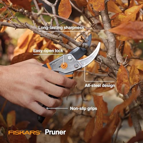 Fiskars Bypass Pruning Shears, 5/8" Cut Capacity Garden Clippers - style: Bypass Pruner
