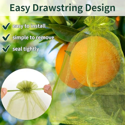50 Pcs Fruit Protection Bags, 4×6 in Mesh Cover Nets for Tree, Green - color: Green, size: 4×6 in