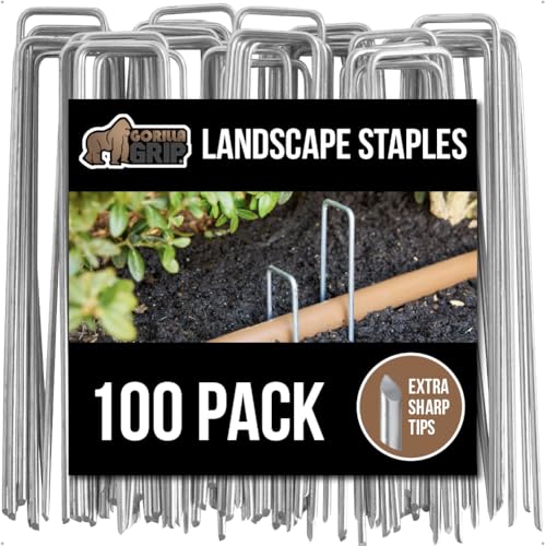 GORILLA GRIP Premium Landscape Staples, 6 Inch Garden Stakes 100 Pack - size: 100 Pack