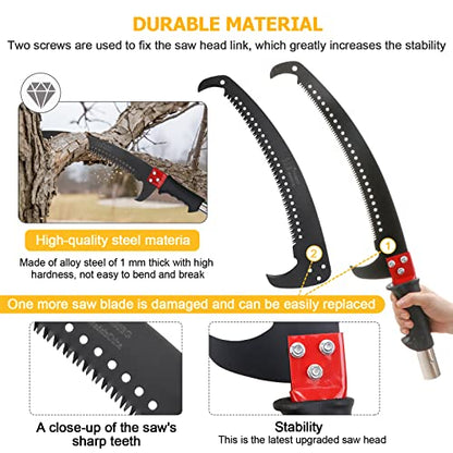 27 Feet Tree Pole Pruner Manual Branches Trimmer Tree Branch Garden Tools Loppers Hand Pole Saws Extendable Height - size: 27FT