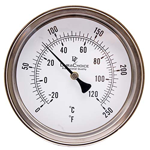 Industrial Bimetal Thermometer, 3" Face x 2-1/2" Stem, 0-250°F, S.S. Case - size: [2-1/2" Stem, 0-250°F]