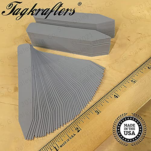 4" x 5/8" Grey Premium Pot Stakes - 500 Pcs - Plastic Plant Tags and Labels - Nursery Garden Tree Labels Waterproof Writeable | Made in The USA |