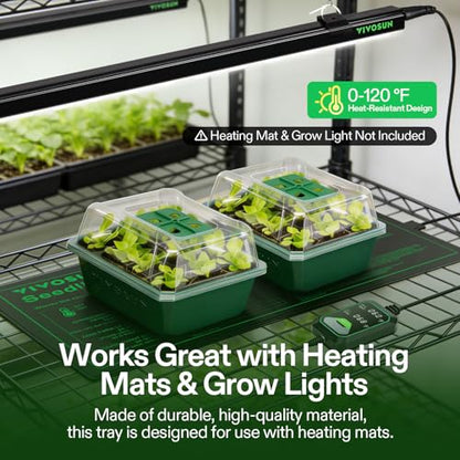 VIVOSUN 12-Pack Seed Starter Trays, 144-Cell Starter Kit with Humidity Dome - size: 12-Pack 144-Cell, style: Trays