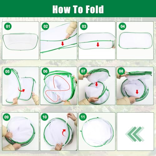 2 Pack Garden Netting Covers, 3.9X2FT Raised Bed Plant Netting, 10 Stakes - size: 2PCS-Pop Up