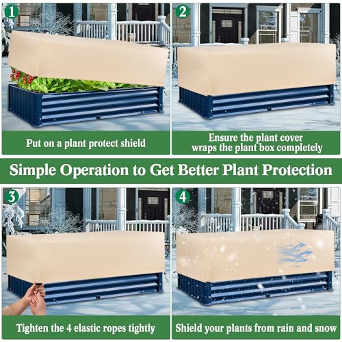 Plant Covers Freeze Protection 2 Pack with Elastic Drawstring, 3.54 oz/yd² Winter Cold Weather Frost Blanket Planter Box Cover for Raised Bed Outdoor Flowers Potted, 59 x 19.6 x 21.6 INCH - size: 59 x 19.6 x 21.6 INCH