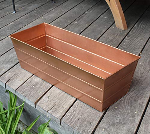 Achla Designs C-20C Copper Plated Flower Box, Medium Window Flowerbox Planter - color: Copper, size: Medium