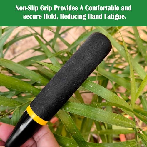 2-in-1 Trowel and Transplanter Gardening Tool Set, Outdoor Hand Tools, with Non-Slip Handle and Protective Blade Covers, Ideal Gardening Gifts for All (Black) - color: Black