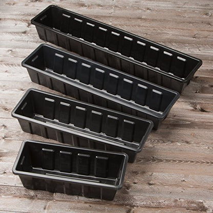 Root & Vessel Poly-Pro Plastic Flower Box Planter, Black, 24-Inch - color: Black, size: 24-Inch