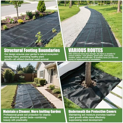 4FTx100FT Weed Barrier Fabric Heavy Duty, Gardening Landscape Fabric Cover Mat, Durable Weed Control Fabric for Garden Bed Cover, Landscaping, Commercial Driveway, Underlayment Use (4x100FT-3.2OZ) - style: 4x100FT-3.2OZ