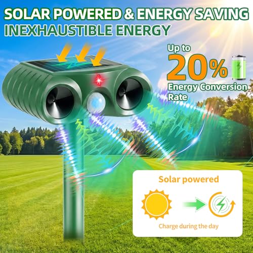 4 Pack Deer & Cat Deterrent with Motion Sensor for Yard & Garden