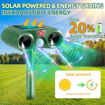 4 Pack Deer & Cat Deterrent with Motion Sensor for Yard & Garden