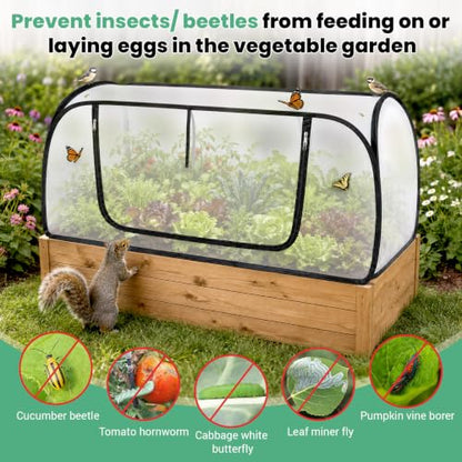 2 Pack Pop Up Garden Bed Cover, Mesh Plant Protector