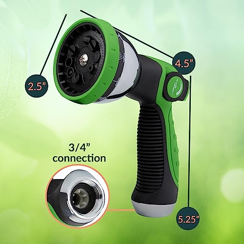 ALMA Garden Hose Nozzle Sprayer with Thumb Control On Off Valve - 10 Spray Pattern Garden Hose Sprayer Nozzle - Perfect Water Hose Nozzle for Outdoor