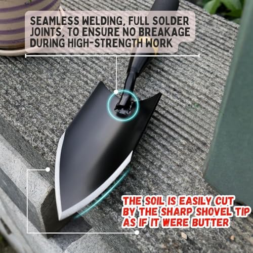 Gardening Hand Trowel – Heavy Duty Carbon Steel with Rubberized Grip, Ideal for Soil Digging, Planting & Transplanting