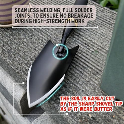 Gardening Hand Trowel – Heavy Duty Carbon Steel with Rubberized Grip, Ideal for Soil Digging, Planting & Transplanting