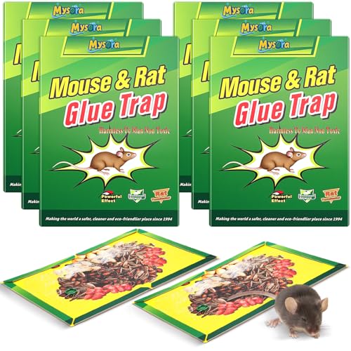 6 Pcs Sticky Mouse Traps, 8.3 x 11.8 Inch Extra Large Glue Boards, Non-Toxic, Ready-to-use Indoor Rodent for Mice Rats, Nut Print