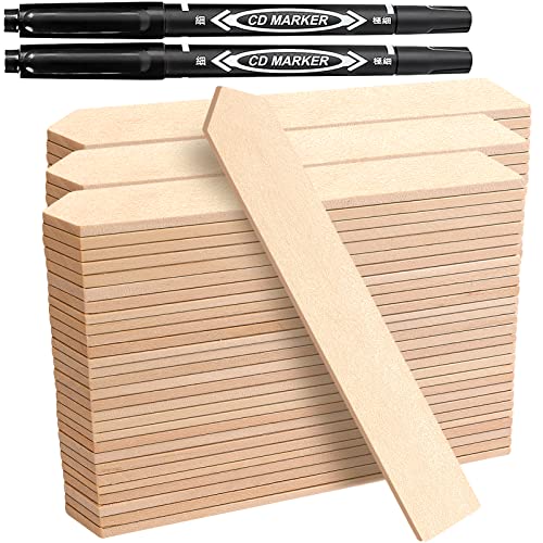 Zkptops 100Pcs Wooden Plant Labels Plant Tags 6 Inch Garden Plants Markers Waterproof Seed Labels Markers Sticks Outdoor Garden Label Stakes Sign Wooden Plants Name Tags for Seedling Vegetables Flower - color: Hn Rectangular 100pcs