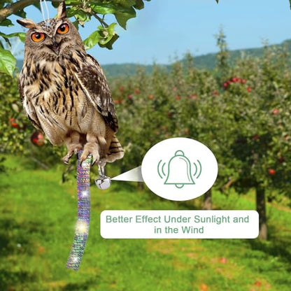 Fake Owl to Keep Pigeon Away, 2PCS Flat Garden Owl - color: Light Brown Owl 2pcs