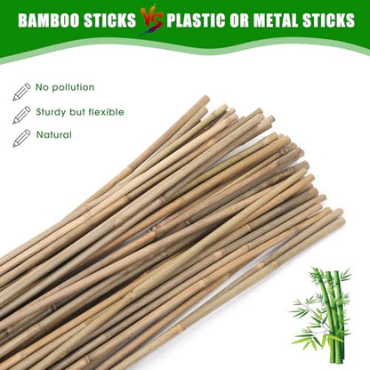 Bamboo Stakes,4.8Feet,50Pcs,Plant Bamboo Post,GUANGYE,Bamboo Garden Stakes - size: 4.8Ft,50Pack