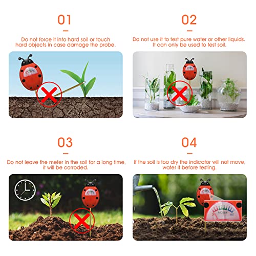 UNIWA Soil Moisture Meter, Plant Moisture Meter, Gardening Tool Kits for Plant Care - color: Red 2Pack