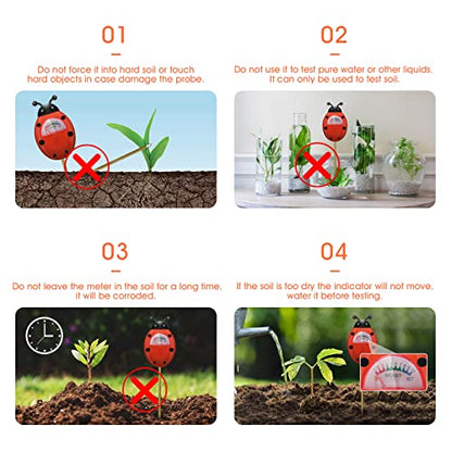 UNIWA Soil Moisture Meter, Plant Moisture Meter, Gardening Tool Kits for Plant Care - color: Red 2Pack