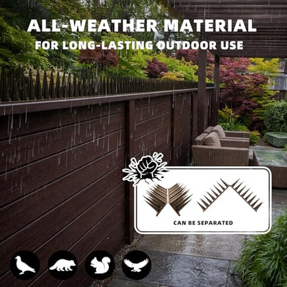 Bird Spikes, 9 Pack, 12.6 FT Total Coverage, Outdoor Bird Deterrent, Brown - color: Brown, size: 9 pack