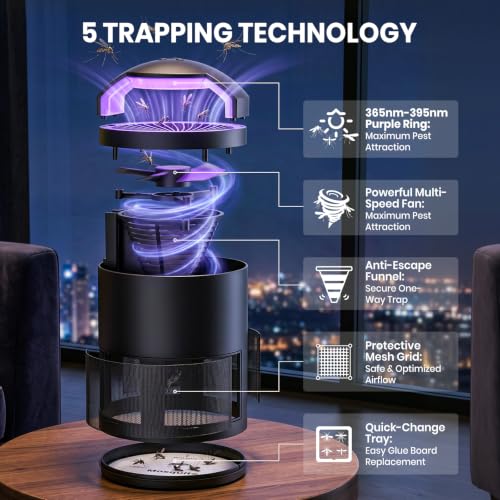 Fruit Fly Traps for Indoors, Flying Insect Trap, Gnats & Mosquito Killer