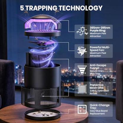 Fruit Fly Traps for Indoors, Flying Insect Trap, Gnats & Mosquito Killer