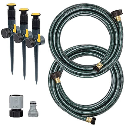 Melnor Multi-Adjustable Watering Set, 1800 Sq Ft: 3 Sprinklers, 2 Hoses - size: (Pack of 1)
