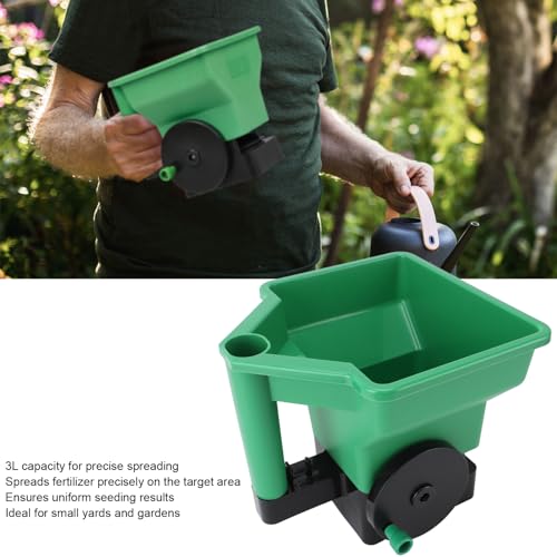 3L Hand Spreader Manual Seed Fertilizer Spreader Small Labor Saving Handheld Portable Lightweight Hand Cranked Lawn Seed Fertilizer Applicator Lawn Garden Small Farms
