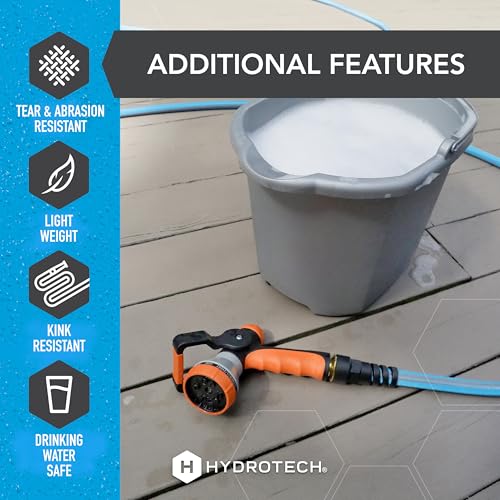 HydroTech FLATJACKET Lightweight Garden Hose 5/8 in x 25 ft, Blue - size: 25 Feet