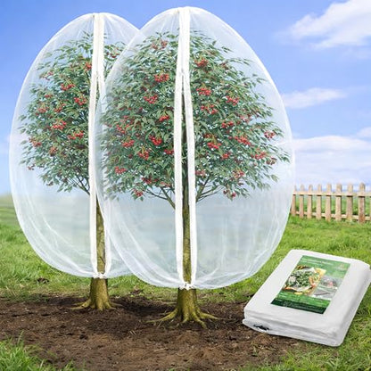 Jevrench 2-Pack 6.5 x 6.5 ft Garden Netting Bags with Zipper and Drawstring - size: 6.5 x 6.5ft – 2 Pack