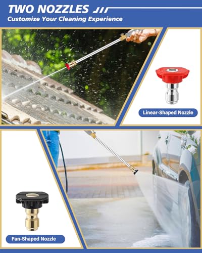 Jet Nozzle Power Washer for Garden Hose, High Pressure Hose Nozzle - color: Gray