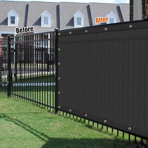 AYOHA 5' x 7' Privacy Fence Screen Fabric Mesh Shade Net Cover, Heavy Duty 160 GSM Privacy Barrier for Chain Link Fence, 90% Privacy Blockage, Excellent Airflow, Cable Zip Ties Included, Black - color: Black, size: 5' x 7'