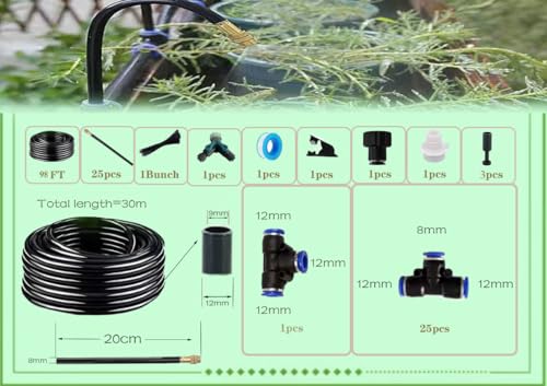 360° Adjustable Drip Irrigation System for Garden,Automatic Watering System - size: 100 FT