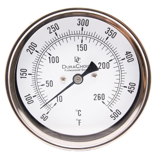 Industrial Bimetal Thermometer, 3" Face x 2-1/2" Stem, 50-500°F, S.S. Case - size: [2-1/2" Stem, 50-500°F]