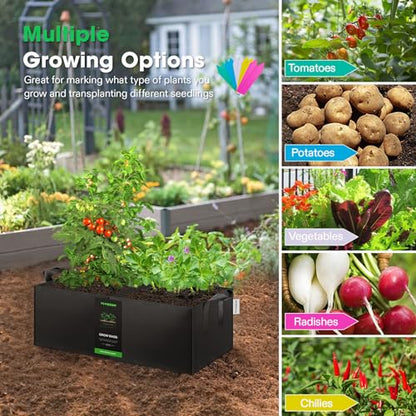 VIVOSUN 3-Pack 10 Gallon 2-Grid Grow Bags, 400G Fabric Pots with Handles - size: 10 Gallon, style: 3-Pack