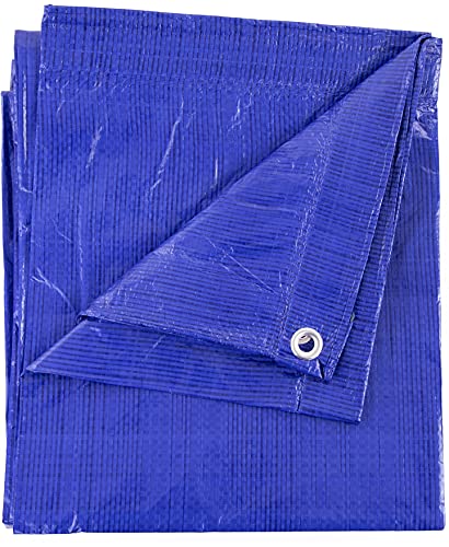 Kotap 5 x 7 Ft. All-Purpose Multi-Use Protection/Coverage 5-mil Poly Tarp, Waterproof, Blue, 40-Pack (TRA-0507-40) - color: Blue, size: Cut Size: 5 x 7'/Finished Size: 4' 6" X 6' 6"
