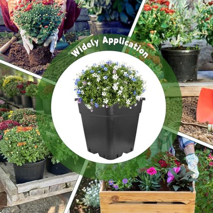 HOSTIC 5 Gallon Square Nursery Pots 10 PCS Flexible Plastic Pots - color: Black, size: 5 Gallon-10Pcs