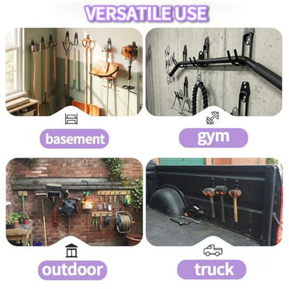 16 Pack Garage Hooks Heavy Duty Wall Mount Storage Hangers Holder Organizer, for Power Tool, Garden Yard Tools, Utility, Ladder, Hose