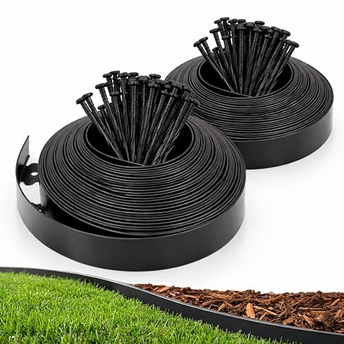 Gardzen 1.5" x80' Landscape Edging Kit with 100 Spikes - size: 80ft