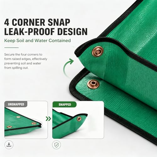Repotting Mat,Waterproof Plastic Potting Mat,Gardening for Indoor Plant Transplanting,Dirt Control,Soil Change,Gift for Plant Lovers Green - color: Green