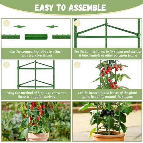 Legigo 4 Pack Tomato Cage for Garden, Up to 48Inch Sturdy Tomato Trellis - color: Green 4 Pack, size: 48 Inches