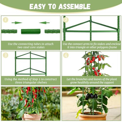 Legigo 4 Pack Tomato Cage for Garden, Up to 48Inch Sturdy Tomato Trellis - color: Green 4 Pack, size: 48 Inches
