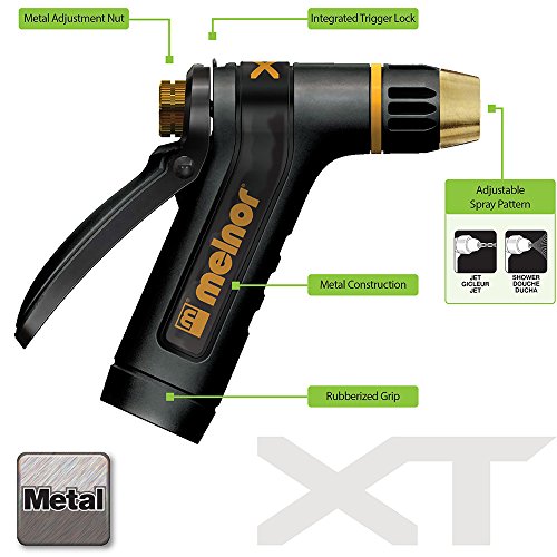 Melnor 65084-AMZ XT Metal Rear Trigger Nozzle with QuickConnect Product Adapter Set, Adjustable Tip - size: Adjustable, style: Rear Trigger