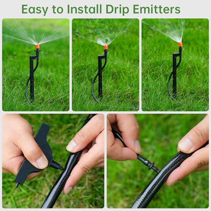 180 Degree Drip Irrigation Sprinkler Heads with 12 Inch Stakes 20 Set - size: 20 Set 180° Drip Emitters